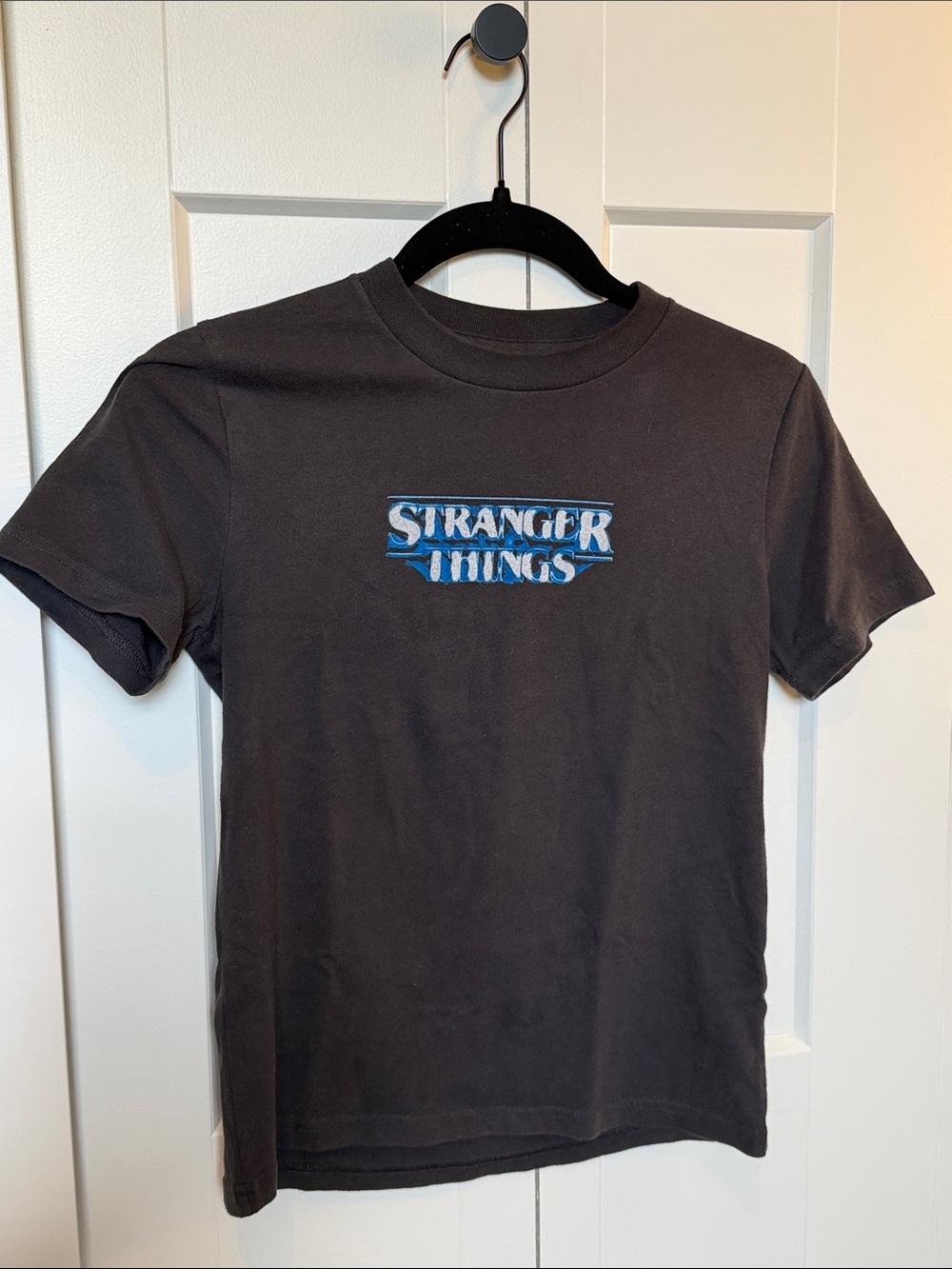 Abercrombie & Fitch Black Tee with Blue 'Stranger Things' Logo